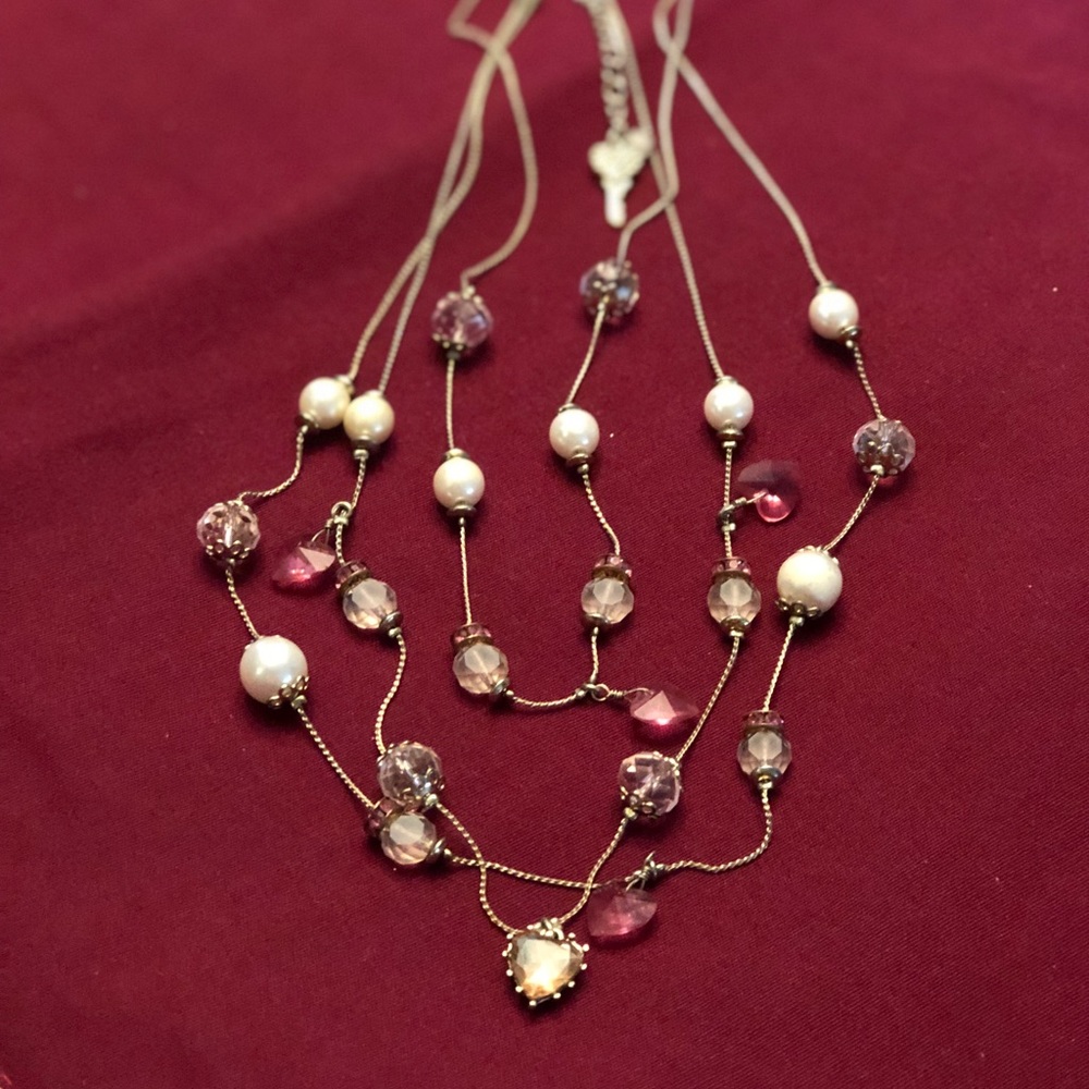 Betsey Johnson Heart and Gem Necklace